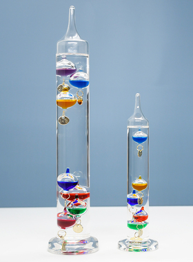 伽利略彩球物理学温度计装饰卧A室酒柜办公室摆件生日中学生礼品