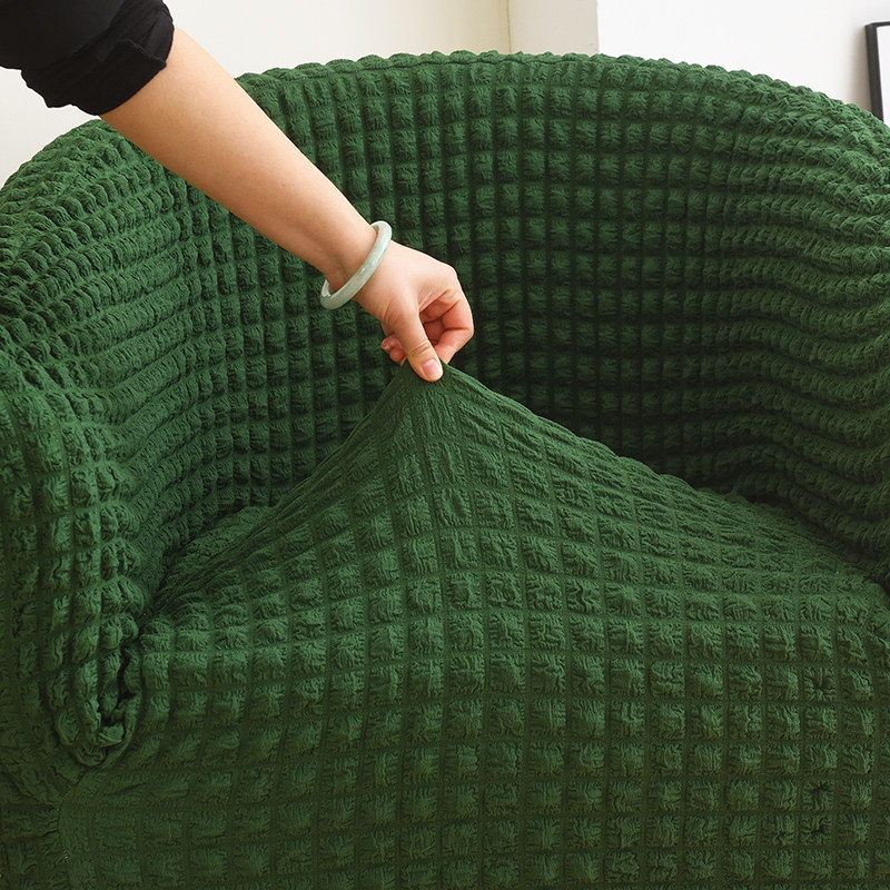 单人全包沙发套罩万能半圆卡座休闲E椅套弹力弧形座椅套四季通用