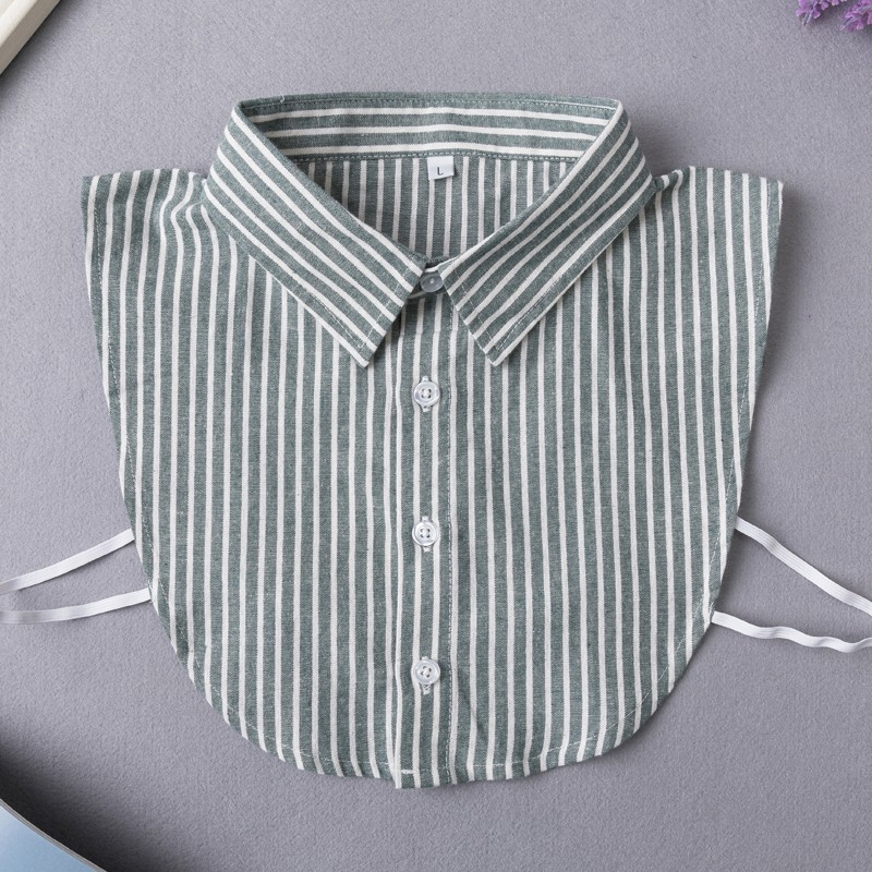 男女假领子灰条纹装饰假衣领秋冬百搭毛衣卫衣衬衣V尖领经典职业