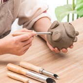 水流星陶艺工具打孔器全圆打孔器不锈钢打孔器底部转孔Y打孔4件套