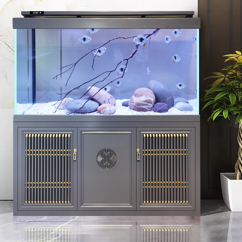 鱼缸客厅2023新款森红龙缸底过滤森轻奢至M臻鱼缸客厅大型家用屏