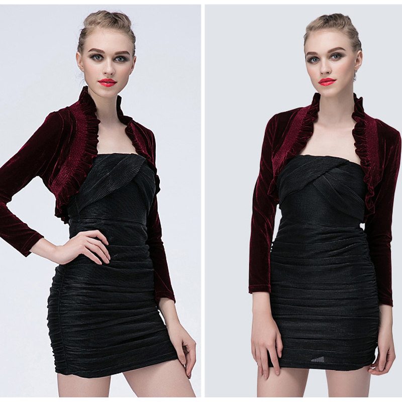 春秋季礼服罩衫高端金丝绒复古披肩坎肩配旗袍外搭开X衫上衣外套