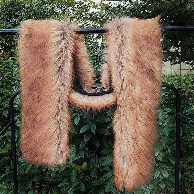 加长款春秋冬h毛毛围巾披肩围脖一体新款保暖加厚仿皮草假领子