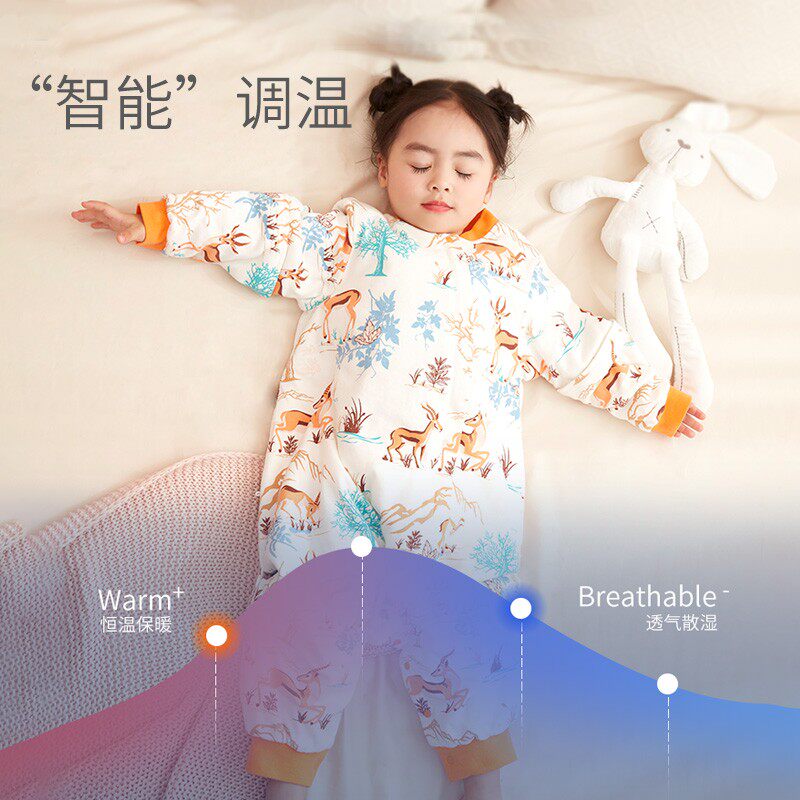 恒温睡袋婴儿冬宝宝秋款分腿春秋薄款儿童秋冬R大童加厚冬季防踢