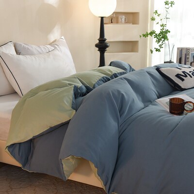 定做订制A类加厚纯棉磨毛被套全棉被罩纯z色双拼150*215*229*230c