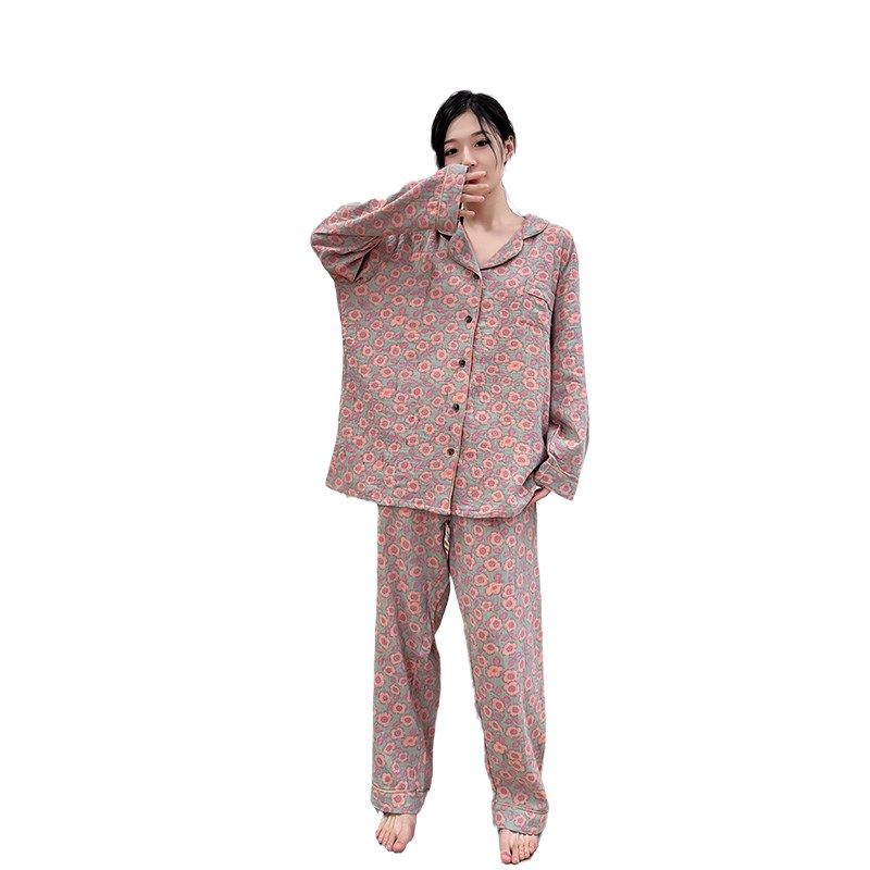 胖妹妹睡衣春g秋大码200斤纯棉双层棉纱翻领家居服胖m套装可外穿,女士内衣/男士内衣/家居服,睡衣/家居服套装,淘宝优惠券,粉丝福利购,淘宝优惠卷