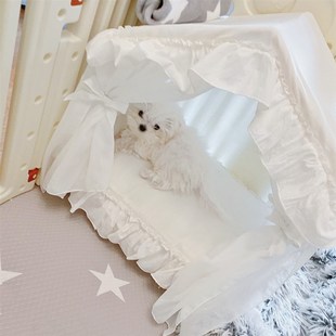 秋冬通用可拆洗可爱公主房狗Q窝猫窝小型犬泰迪 宠物房子帐篷四季