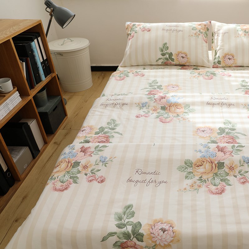 菊叶花香纯棉被套单件180x200x230单人L学生宿舍全棉斜纹被罩4季