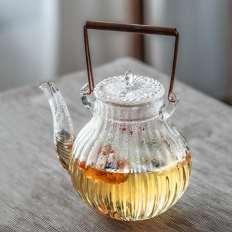 日式花茶壶电陶炉套装水果茶女士专用煮茶器花果茶耐热玻璃提梁壶