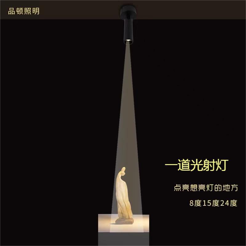 一束展柜光led聚光灯迷你小射灯明装式背景墙照画可调小角度3w5w