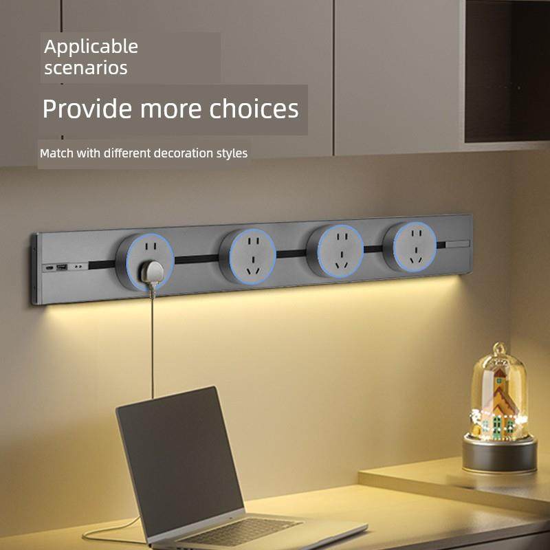 国际电工轨道插座与传感器灯家庭厨房客厅滑动滑动电源插座与Usb-