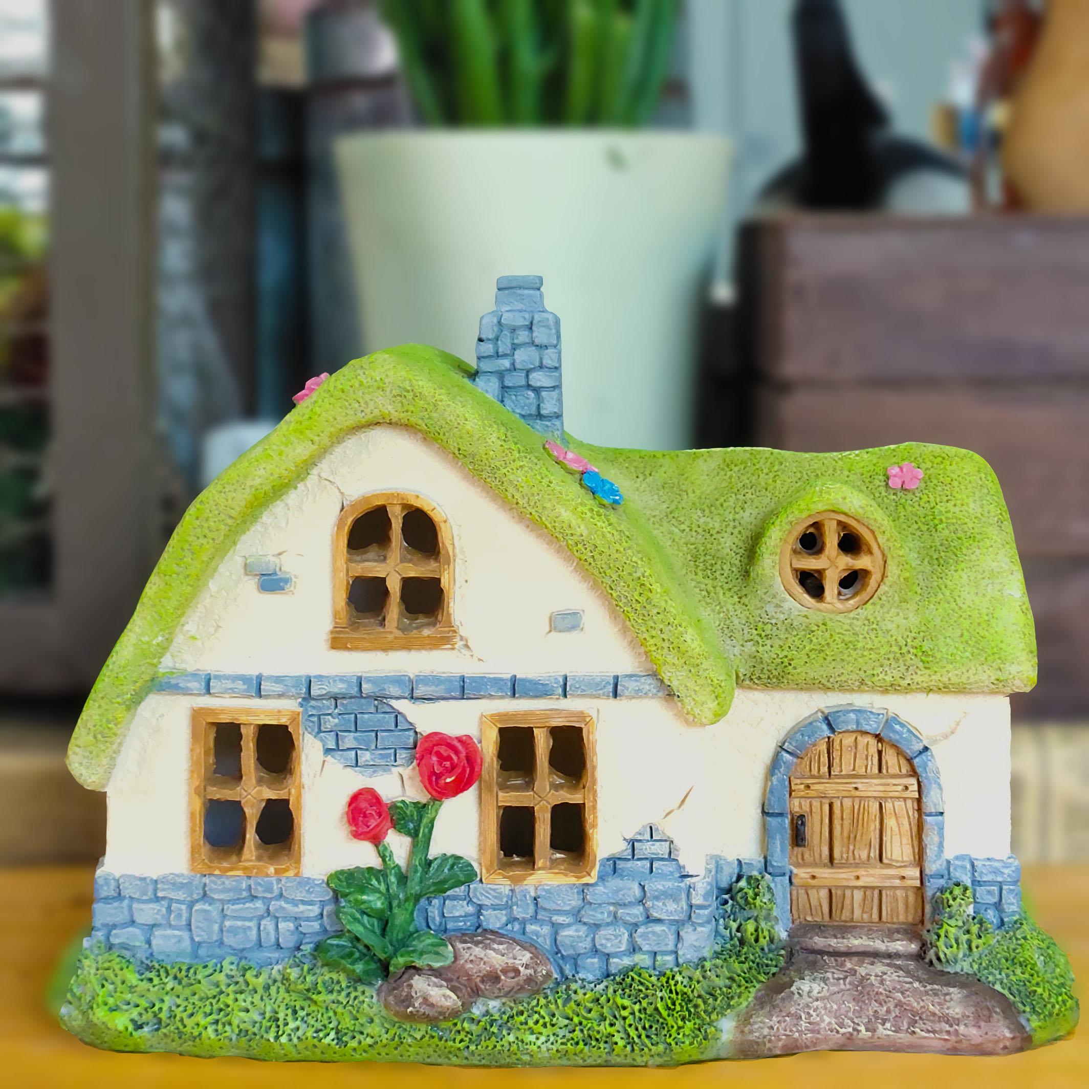 户外小夜灯太阳能树脂房子树屋花园摆件庭院装饰园艺杂货阳台布置