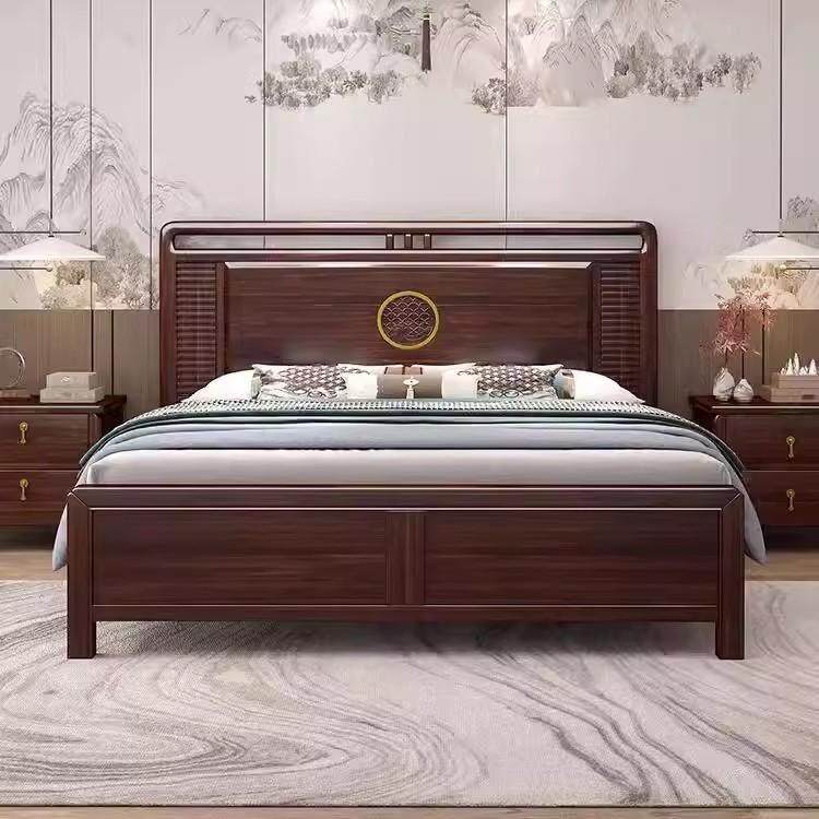 乌金木新中式全实木床1.8米双人床主卧床高端大气卧室主卧1.5大床
