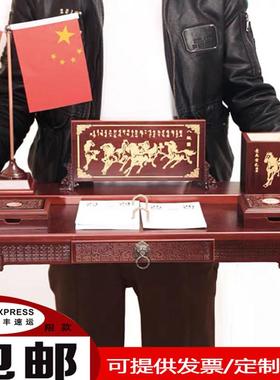 办公室装饰摆件男士大班台办公桌陶瓷摆件台历架高档笔筒文台招财