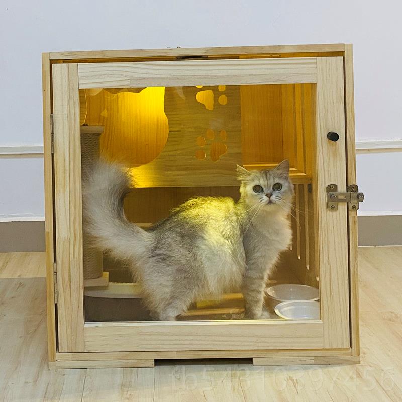正品猫别墅单实木豪猫舍木猫床猫笼子猫窝猫房子猫爬架华身公寓猫图片