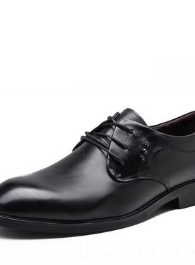 正品男士商务休闲皮鞋小码345皮36系带37英伦大码鞋45秋男季真46