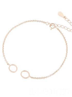 正品S925银纯手链空托女镶嵌平安扣夹扣蜡手镯托镶嵌蜜琥珀田和玉