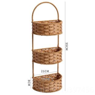 正品家点 好多层悬挂式置物篮 草门编壁挂篮 浴室挂墙收篮后置纳