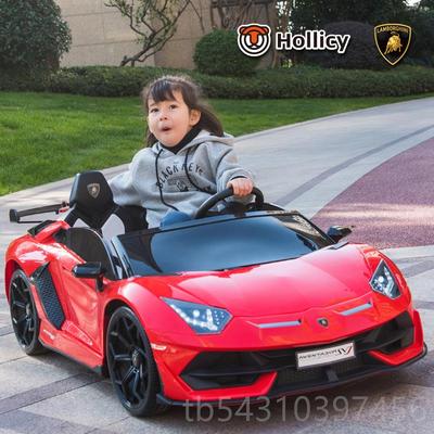 正品版兰博基尼avetador svj漂正宝移双座儿童电动车n遥控宝童车