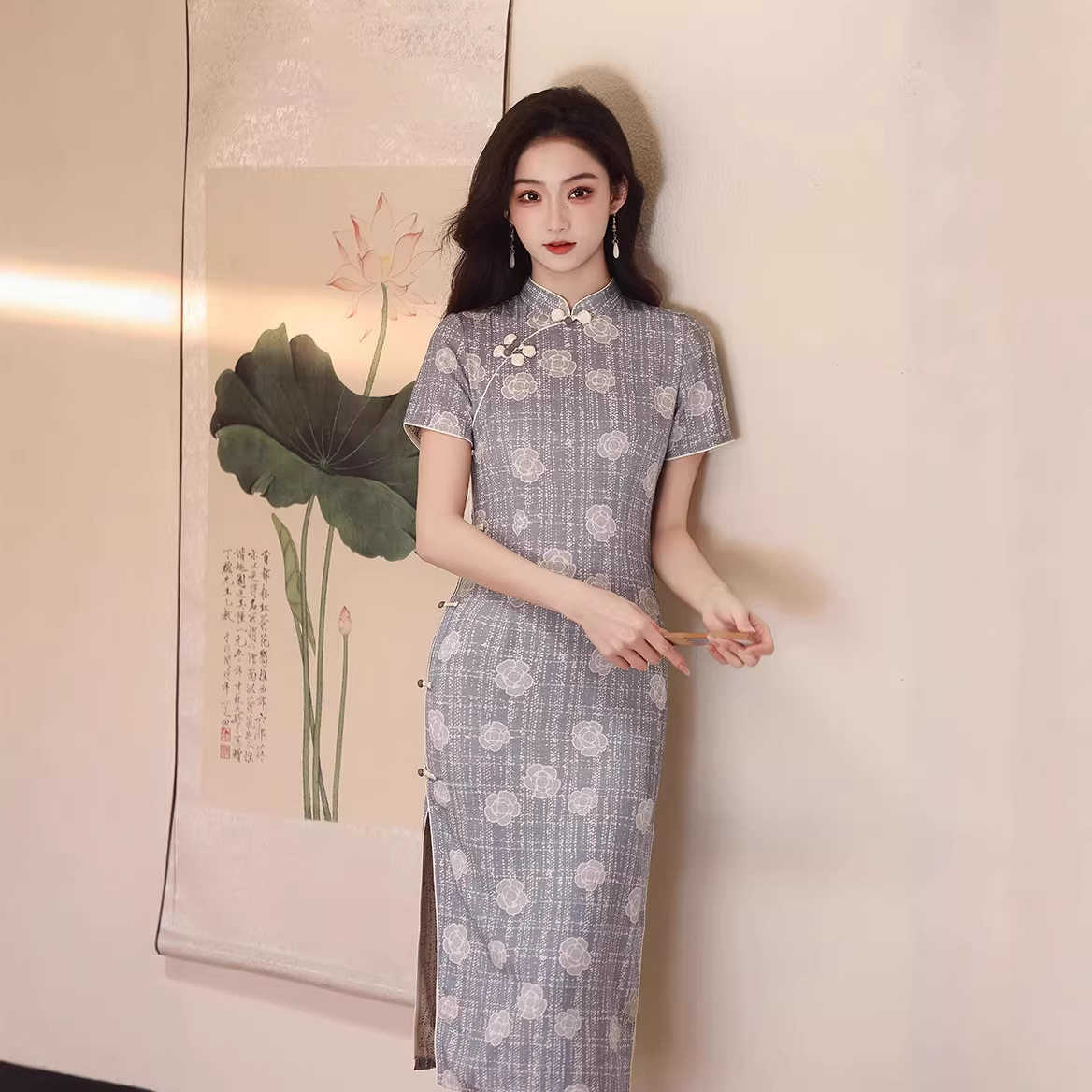 粉色旗袍新款夏季改良年轻款少女