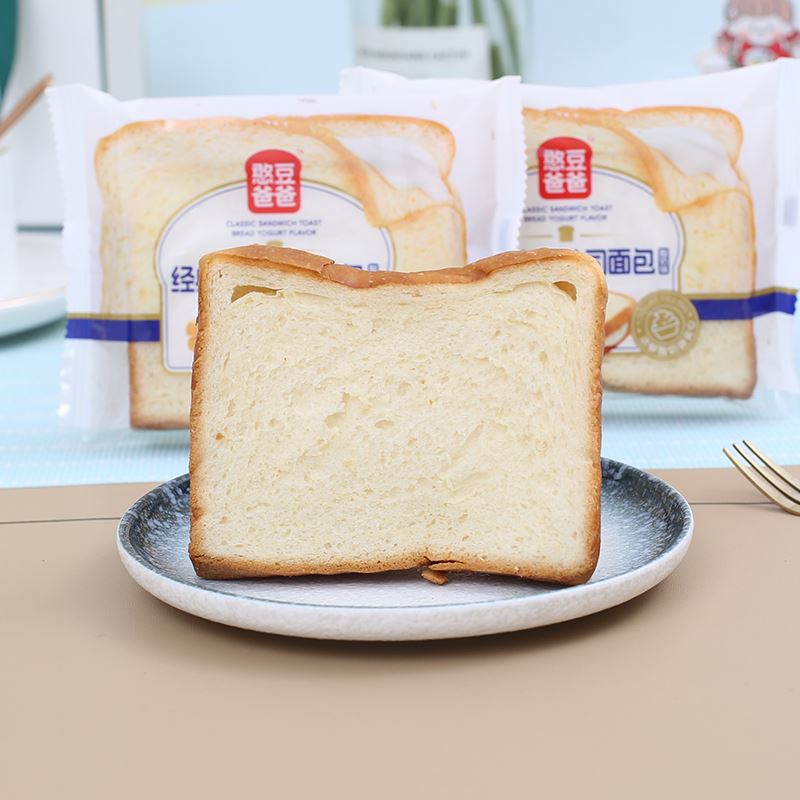 盐津铺子憨豆爸爸经典吐司酸奶味面包糕点蛋糕早餐代餐即食零食品
