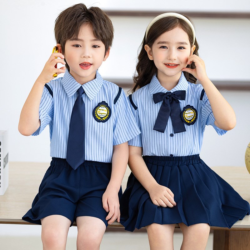 小学生夏季班服英伦衬衫套装幼儿园毕业典L礼服装儿童表演演出服