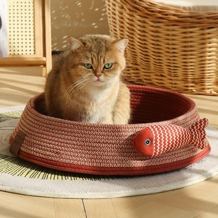 通用猫抓板t编织窝透气睡觉窝可水洗不掉屑耐抓耐 猫窝宠物窝四季