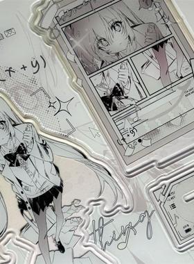 小红书爆火双叉初音未来黑白10厘米亚克力美丽送朋友送闺蜜