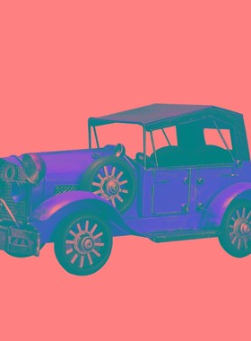 复古怀旧老式汽车模型创意老爷车桌面摆件客厅Q酒柜书架家居装饰