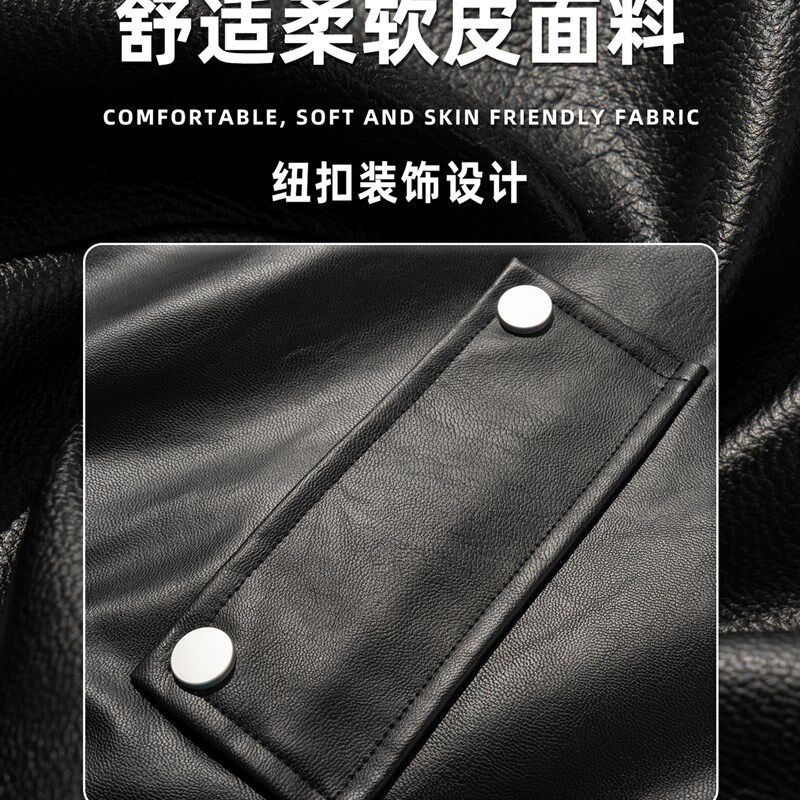 男士棕色覆古皮夹克男o款秋季机车服皮衣外套宽松上衣2025新款男