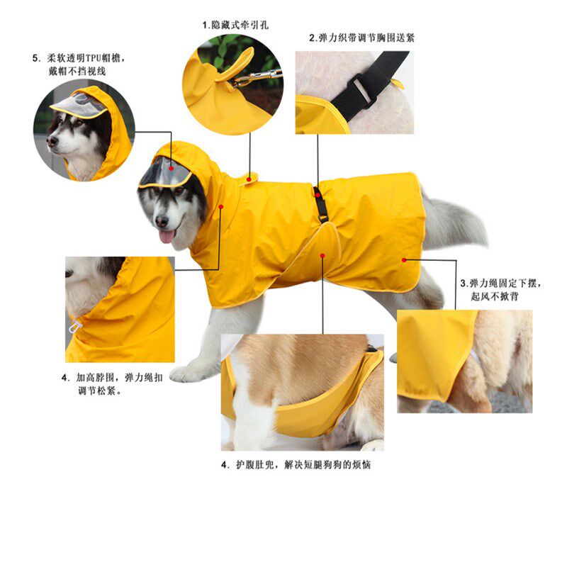 狗狗雨衣小型犬泰迪柯基比熊防水狗衣服中型大P型宠物四脚全包肚