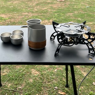 钛化合金便携式旅行茶具套装茶壶双层茶O杯户外露营泡茶装备
