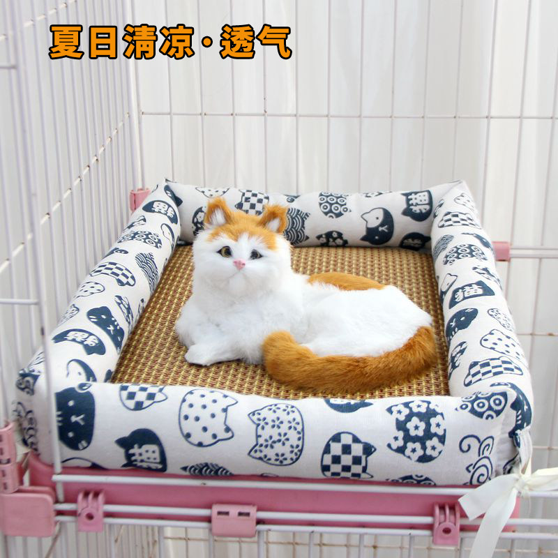 可固定猫窝夏天笼子专用睡垫帆布猫咪垫子四季通用凉Y席宠物窝凉