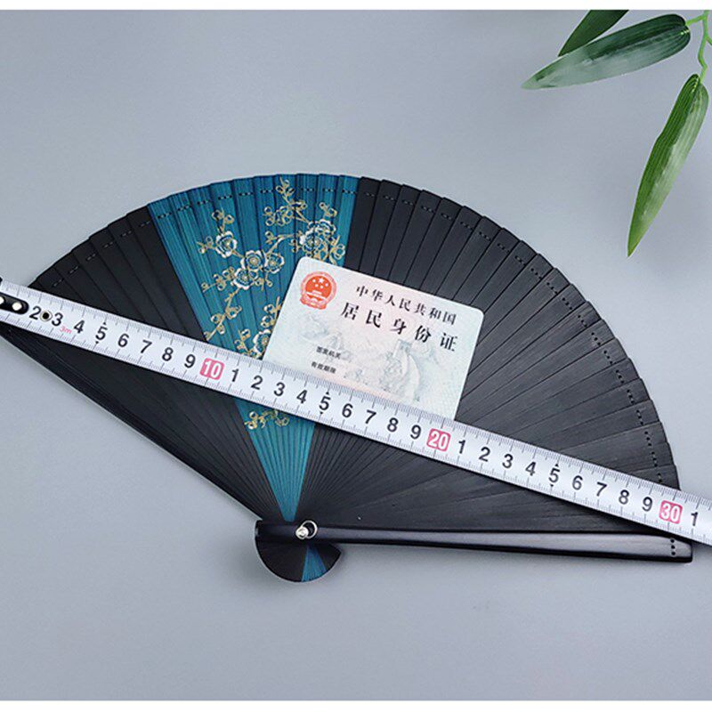 全竹折扇古风扇h子中国风女古典小巧舞蹈扇黑色夹骨夏季随身折叠
