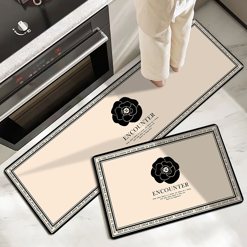 家用厨房地垫防滑吸水防油可擦长条耐脏脚垫N硅藻泥科技皮厕所门