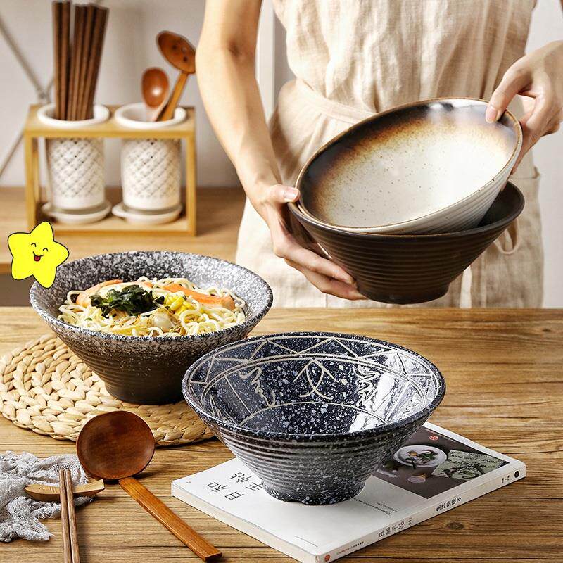 日式拉面碗 家用大号海碗大碗复古斗笠碗碟商用陶瓷碗汤碗粉面碗