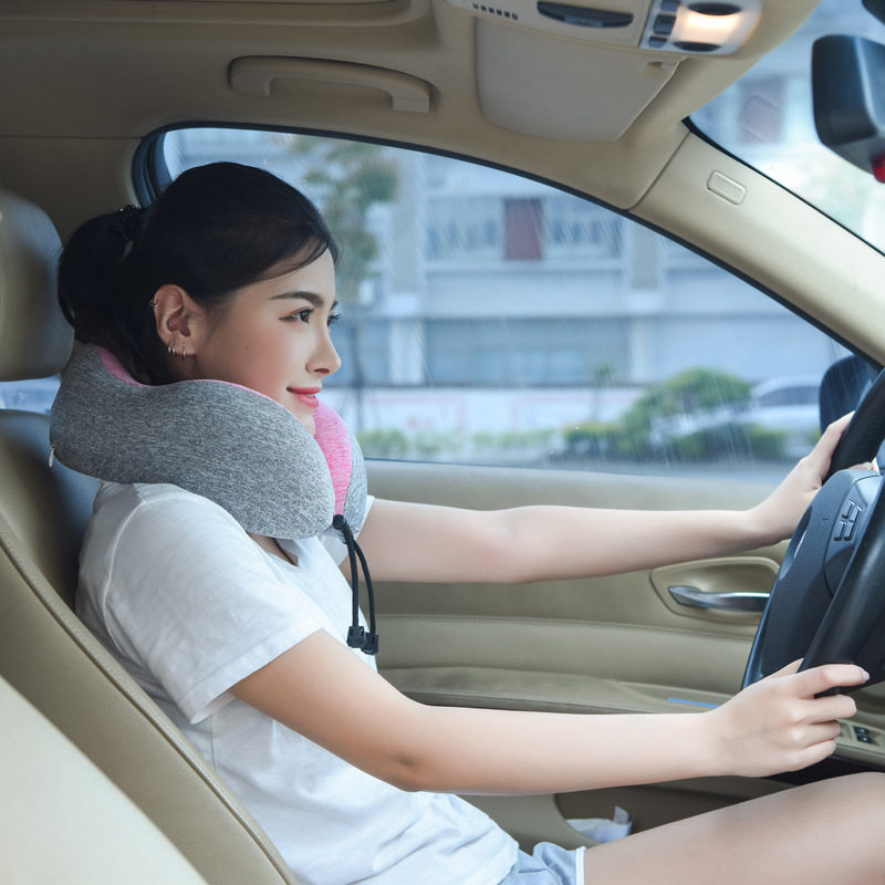 泰国天然乳胶U型护颈椎枕头颈枕U形飞机I旅行脖子午休趴睡U枕便携