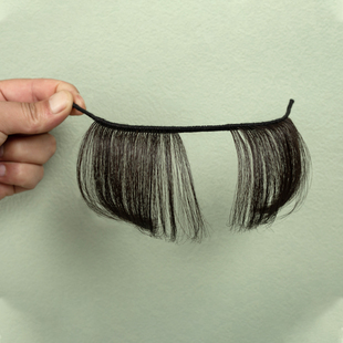 黄梅戏花b旦戏曲古装头饰假发造型越剧用品小旦头套真发刘海齐眉