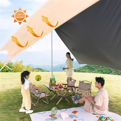 黑胶天幕帐篷户外露营野营便携速搭加大号K防风防晒防雨帐篷遮阳