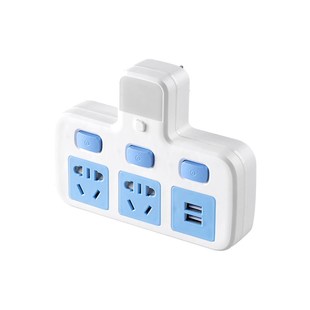 全纯铜圆孔插座无k线转换器夜灯USB独立开关多功能一转多位排插板