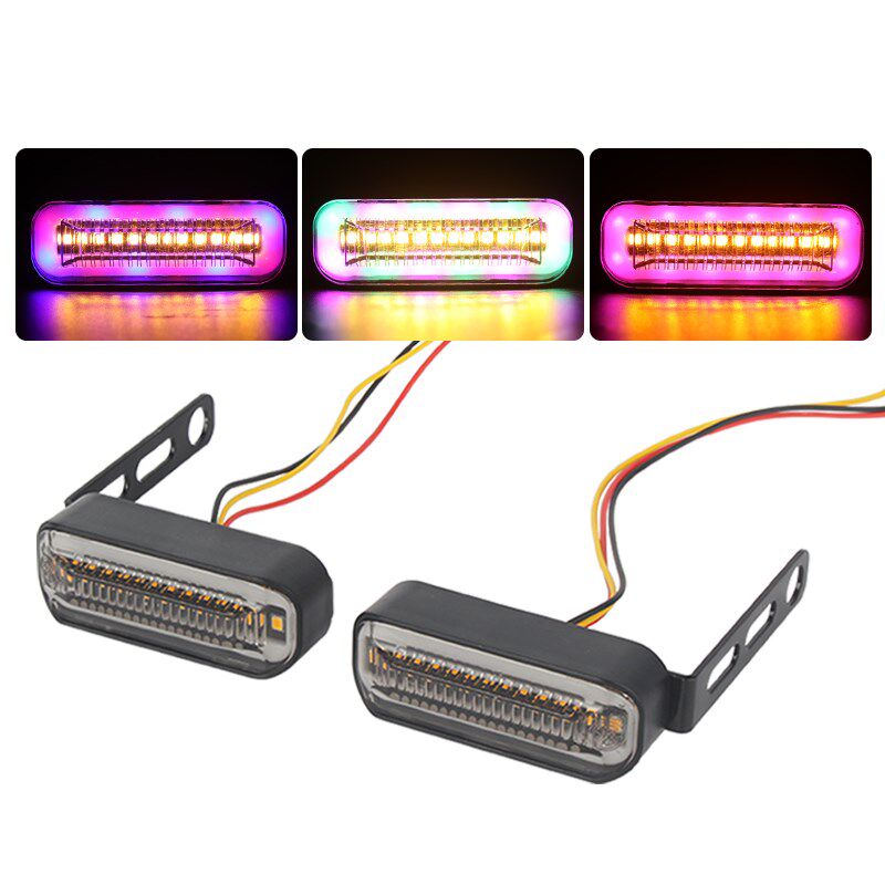 电动车改装c转向灯流水闪光灯高亮led转弯灯摩托车方向灯12v车灯