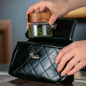 小号迷你b精致便携茶叶罐透明玻璃家用密封罐防潮茶叶盒旅行储存