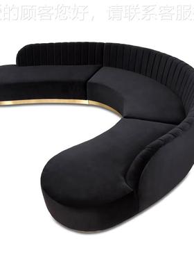 淇宇现轻弧奢形沙发美容院接待客厅44136服装店设计师家代具形异