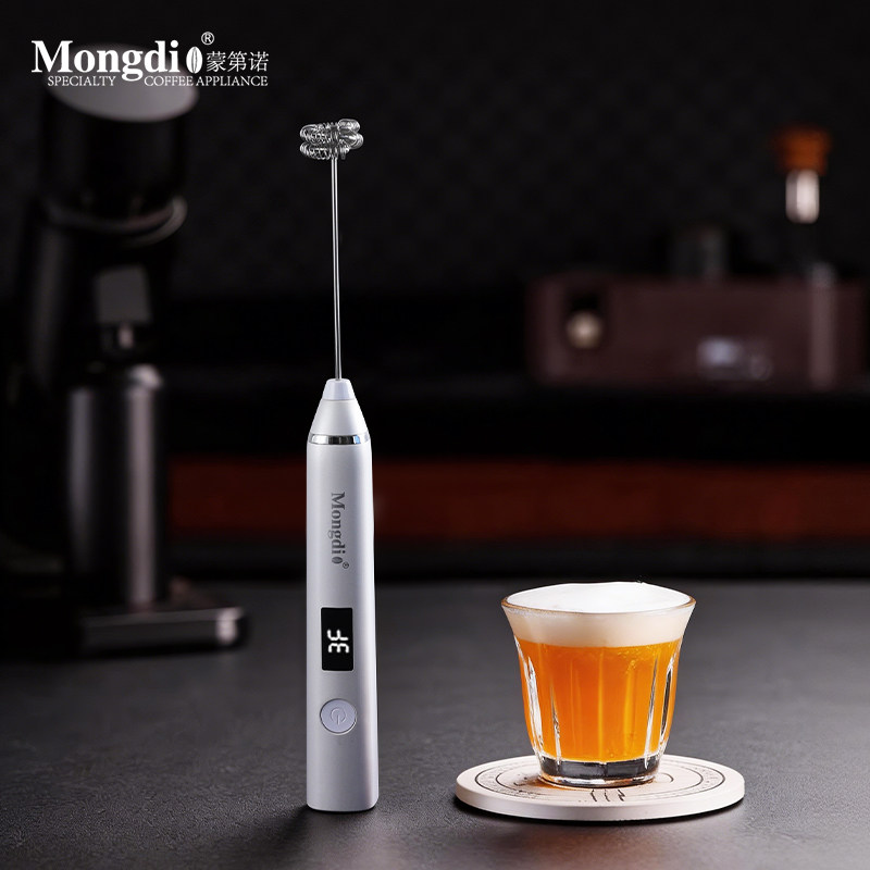 Mongdio咖啡打泡器数显打奶器电动搅拌棒奶泡奶泡机器咖啡搅拌器