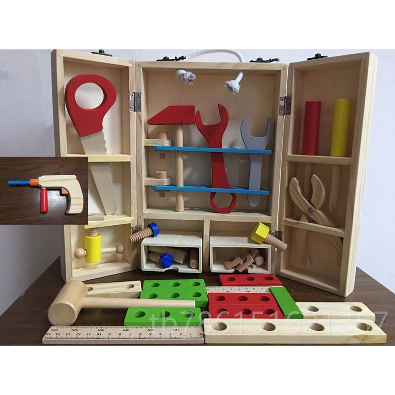 高档益智仿质真儿童工具箱孩过3家家玩具套装男维修修理木智力-4-