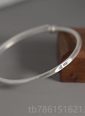 高档温声 平安喜乐手复古民族风日纯银足银可工节手调镯手环节礼