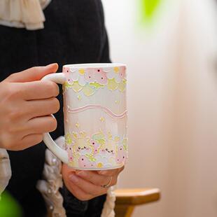 猪口杯陶瓷水杯手绘草莓龙可爱茶具茶杯釉下彩手工陶瓷盖碗果盘