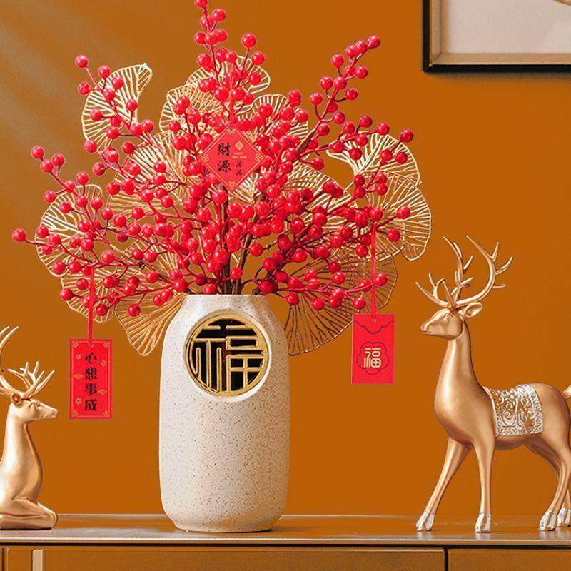 轻奢中式陶瓷花瓶摆件高级感客厅插花现代玄关电视柜餐桌家居装饰,家居饰品,花瓶,淘宝优惠券,粉丝福利购,淘宝优惠卷