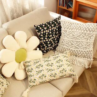 轻奢刺绣抱枕北欧小雏菊枕套子车用腰枕民宿床头靠枕ins沙发靠垫