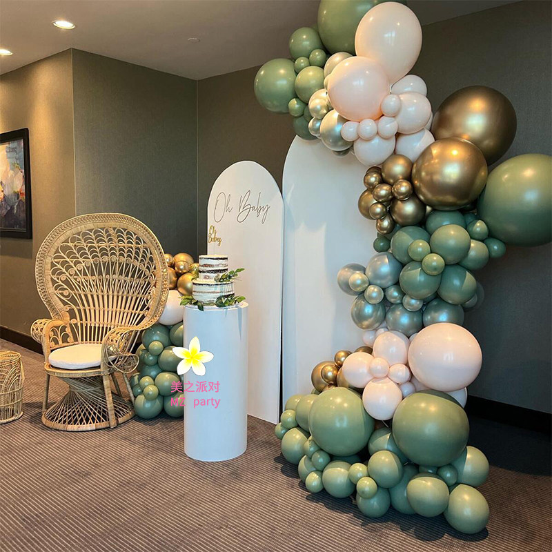牛油果气球链宝宝百日宴儿童周岁生日装饰场景布置店铺开业周年